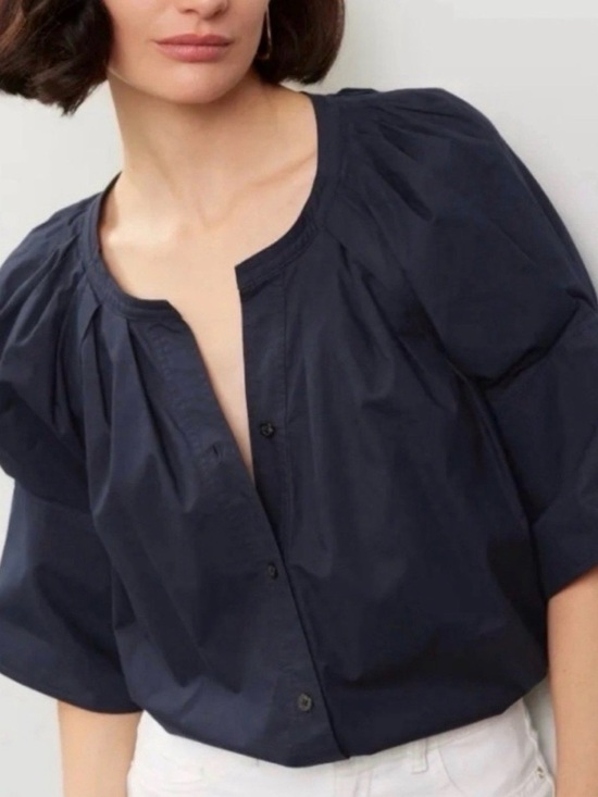 A.L.C. Tops - A.L.C. Chloe Blouse In Navy Blue Size 4